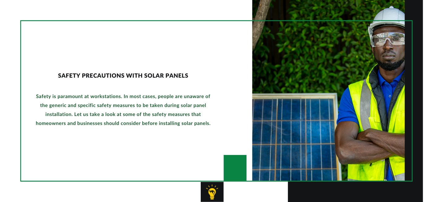 safety precautions with solar panel installation