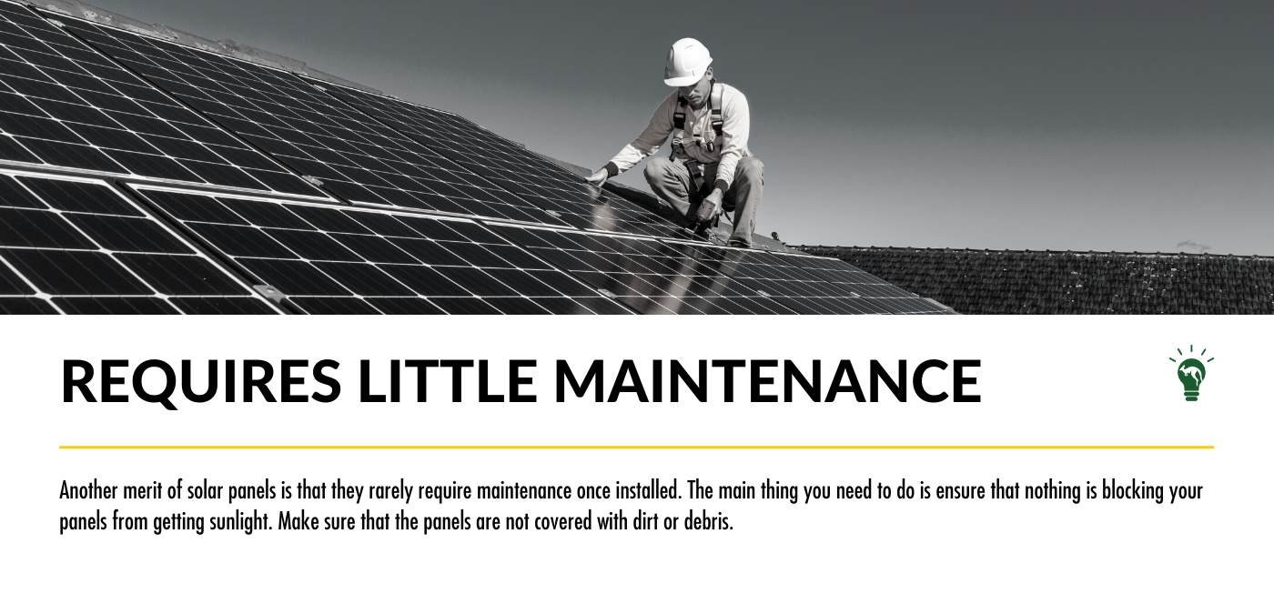 solar energy requires lower maintenance