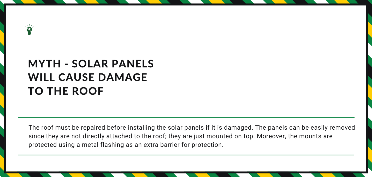 Solar panels will cause damage to the roof