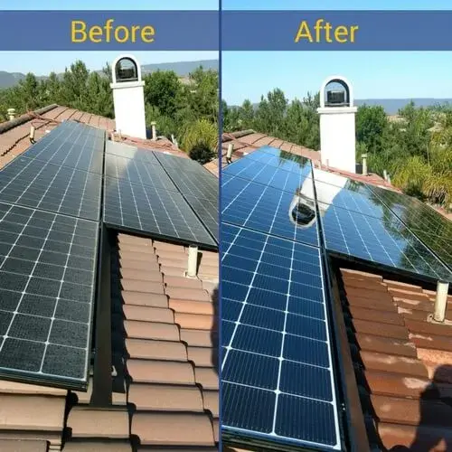 Solar Panel After-Before Cleaning Image