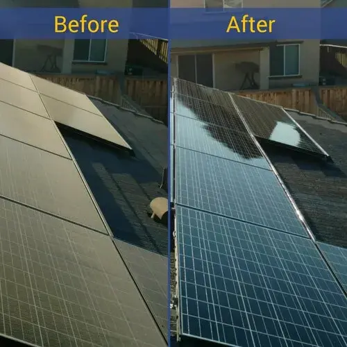 Solar Panel After-Before Cleaning Image